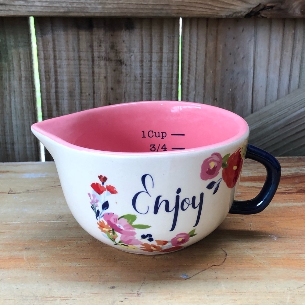 Home Essentials Paris Floral Collection Ceramic All In One Measuring Cup